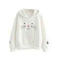 thumbnail image 3 of Femmes Plus Velours Chaud Grande Taille Mignon Chat Pull à Capuche Manches Longues Décontracté Hiver Automne en Vrac Tops, 3 of 5