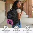 thumbnail image 3 of FKELYI 17 Inch School Backpack for Kids Schoolbag Primary School Daypack with Multi-Pockets Moon Star Cat Paw Black Print Spacious Rucksack Bookbag for Elementary Student, 3 of 7