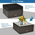 thumbnail image 3 of Gymax 6PCS Patio Conversation Set Rattan Sectional Furniture Set w/ Black Cushions, 3 of 7