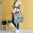 thumbnail image 4 of FORMRS Womens Canvas Tote Bag with Zipper Inner Pocket Shoulder Handbag, Vibrant Floral, 4 of 7