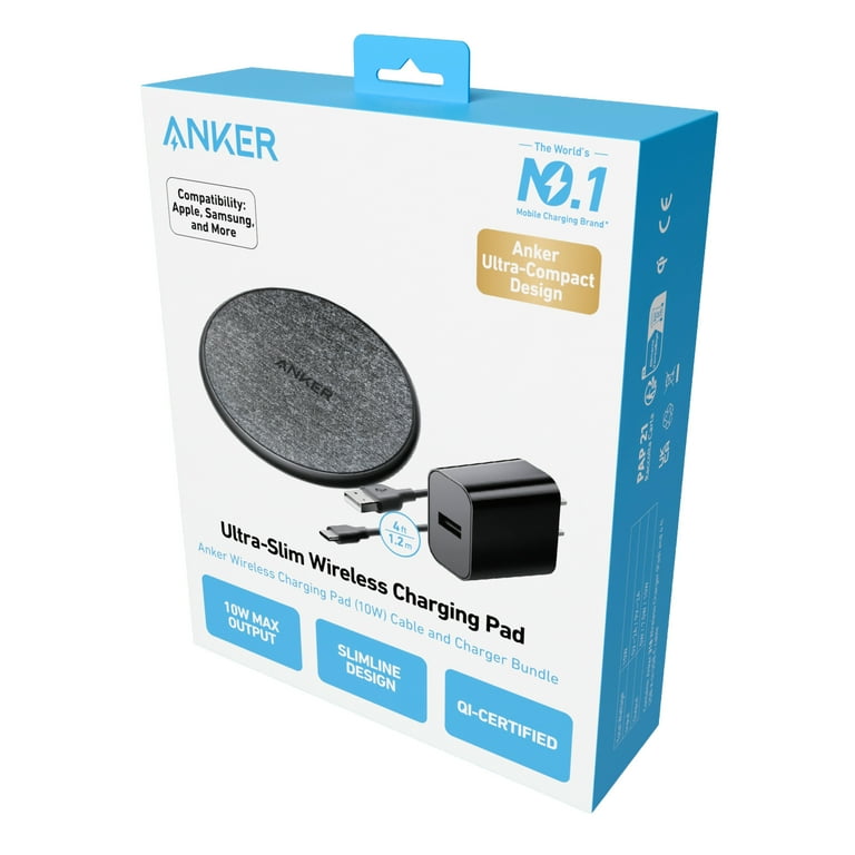 Anker 318 Wireless Charger Pad, 10W Fast Charging, Compact Design