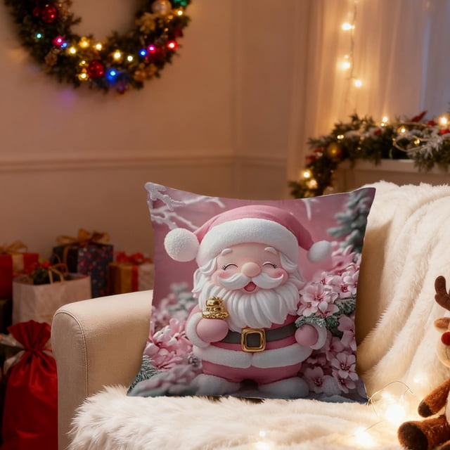 Funda de almohada corta de felpa, esencial para dormitorio, fundas de almohada navideñas de 45 x 45 cm, fundas decorativas de tela suave con cremallera oculta para decoración del hogar, almohadas, art