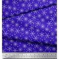 thumbnail image 3 of Soimoi Blue Poly Georgette Fabric Snow Flakes & Star Decor Fabric Printed Yard 52 Inch Wide, 3 of 3