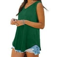 thumbnail image 5 of WCMZJ Womens Loose Fit Casual Flowy Tank Tops V Neck Trendy Sleeveless Side Split Summer Tops Clothes Outfits Green S, 5 of 6