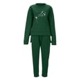 thumbnail image 3 of 2DXuixsh Ensemble Décontracté pour Femmes avec Imprimé Pissenlit Papillon Col Rond Manches Longues Pantalon Long pour Automne Hiver Vert Taille P, 3 of 4