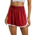 thumbnail image 2 of JoveMarine Athletic Shorts for Women, Running Shorts for Women Solid Elastic Waist - Loose Fit for Yoga Beach, Breathable Lightweight Summer Casual Bottoms with Stretch,Wine L, 2 of 6