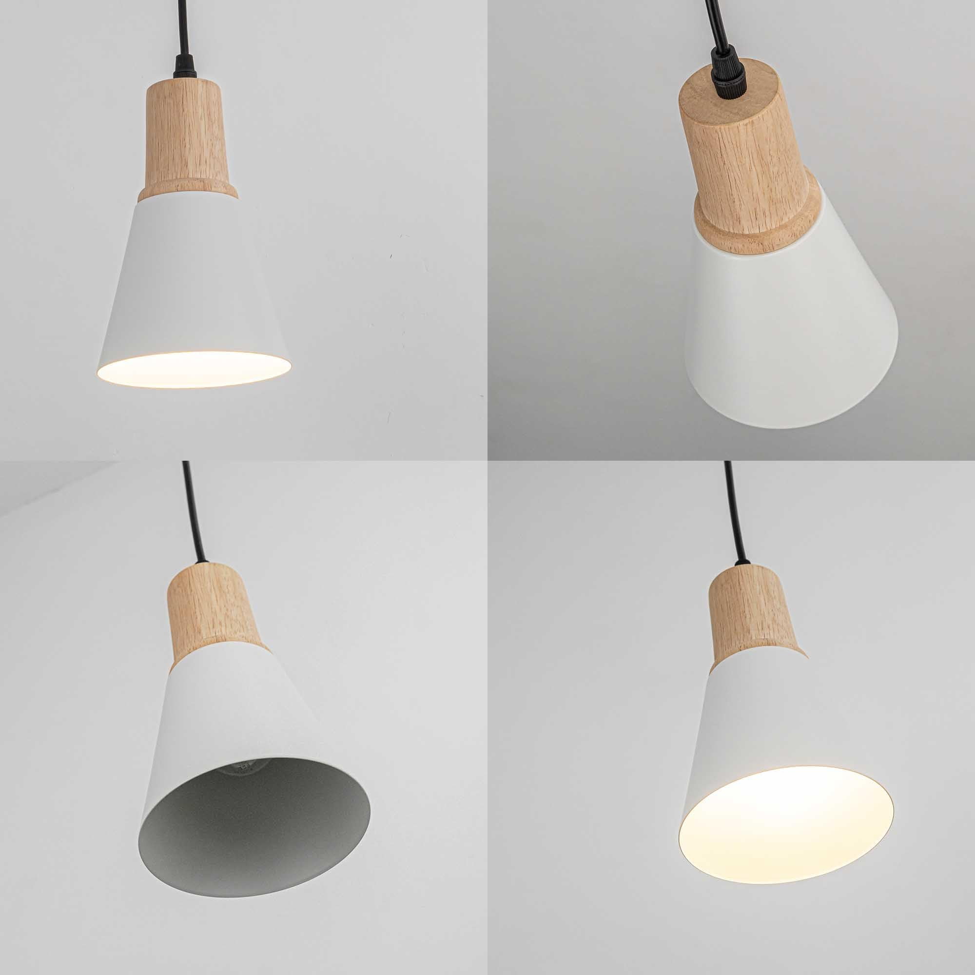 KAYYELAMP H-Type Track Lighting Set 1 Track Rail with Plug Outlet Cable, 1 Track Pendant 3.2 Ft Adjusted Cord Wood White Metal Vintage Design for Kitchen Dining Table Loft(No Bulb)