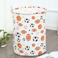 thumbnail image 2 of KAKOWELY Bolsa de lavandería de algodón y lino con estampado de fútbol, impermeable, con estampado a color, organizador de artículos diversos, 2 of 4
