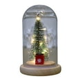 thumbnail image 1 of JeashCHAT Christmas Decorations Indoor Christmas Ornaments Christmas Gift Wooden Glass Cover Luminous Mini Christmas Tree Ornament, 1 of 2