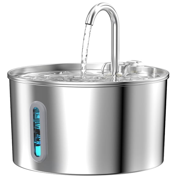 Fuente de agua KOOGMOON Cat de acero inoxidable 2.2L