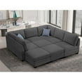 thumbnail image 2 of Pemberly Row 9 PCS Corduroy Flexible Combination Sectional Sofa in Dark Gray, 2 of 12