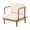 Cream,Teak 57T, variant on Light Gray Water-Resistant Outdoor Dining Chairs Set of 2, Acacia Wood Armless Patio Seating with Cushions, Sandblasted Dark Gray Frame, 19L x 23W x 35H inches