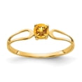 thumbnail image 1 of Diamond2Deal 14K Yellow Gold 4mm Citrine Ring for Women Size 6, 1 of 6