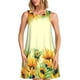 thumbnail image 1 of Fotbe Sunflowers On A Yellow Background Vestido de Verano sin Mangas para Mujer – Vestido Midi Línea A, Estilo Camiseta Floral, Vestido Playero Casual y Fluido, 1 of 7