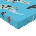 thumbnail image 2 of Ambesonne Geography Fitted Sheet, Guide Animals World Map, Twin Size, Sky Blue and Multicolor, 2 of 3