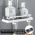 thumbnail image 2 of Botellas de ducha de plástico Almacenamiento de estantes antideslizantes Estante libre de perforación con soporte de gancho colgante Canasta Organizador Accesorios para el hogar Negro, redondo seitruly HA009961-03B, 2 of 6