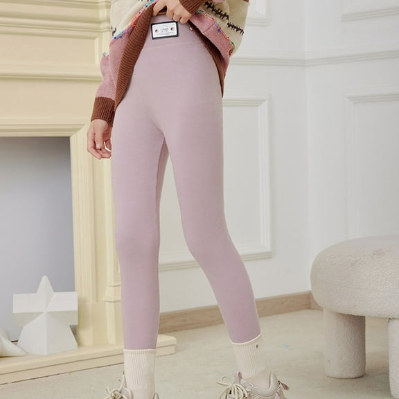ATOGUTA Kids Leggings Girls Size 2T-13 Kids Winter Warm Leggings Thick Thermal Tights Pants Pink