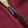 thumbnail image 6 of BLTIBY Mens Fleece Jacket Winter Warm Fleece Stand Collar Comfort Coat Solid Color Zip Up Outwear with Pockets Red L, 6 of 8