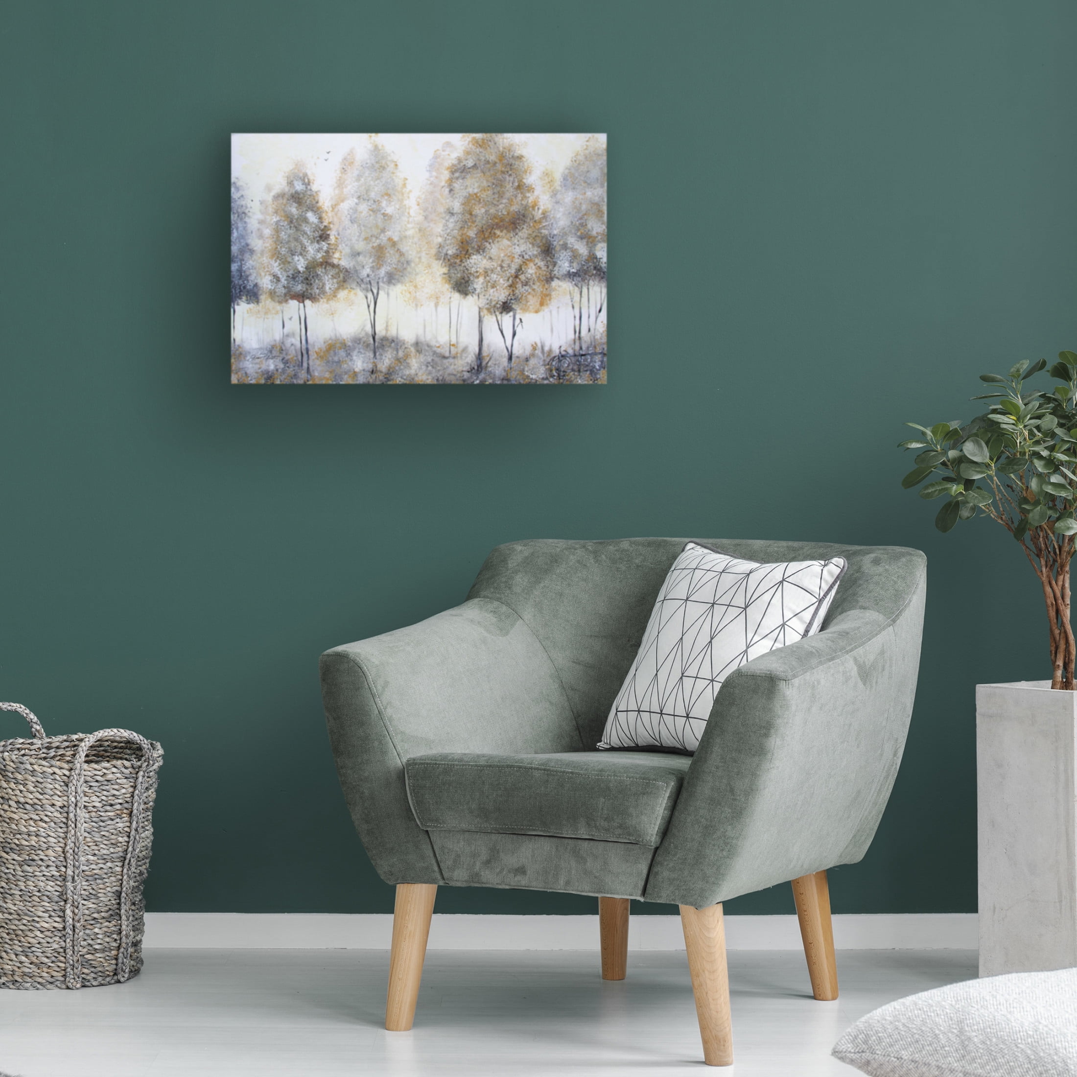 Canvas Wall Art - Jean Plout 'Forest of Gold A' Wall Art for Living Room, Bedroom, or Office Décor by Trademark Fine Art - 24 x 16 Inches