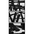 thumbnail image 2 of IDEA4WALL Framed Canvas Print Wall Art Set of 3 Black Ink Paint Stroke Grid Landscape Abstract Pattern Wall Decor Retro Geometric Graffiti Prints Contemporary Minimal Artwork - 16"x24"x3 Black, 2 of 5