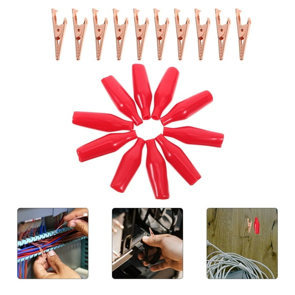 MLINS 10pcs Alligator Clips Wire Testing Clips Electrical Alligator Clips Small Lead Probe Alligator Clamps