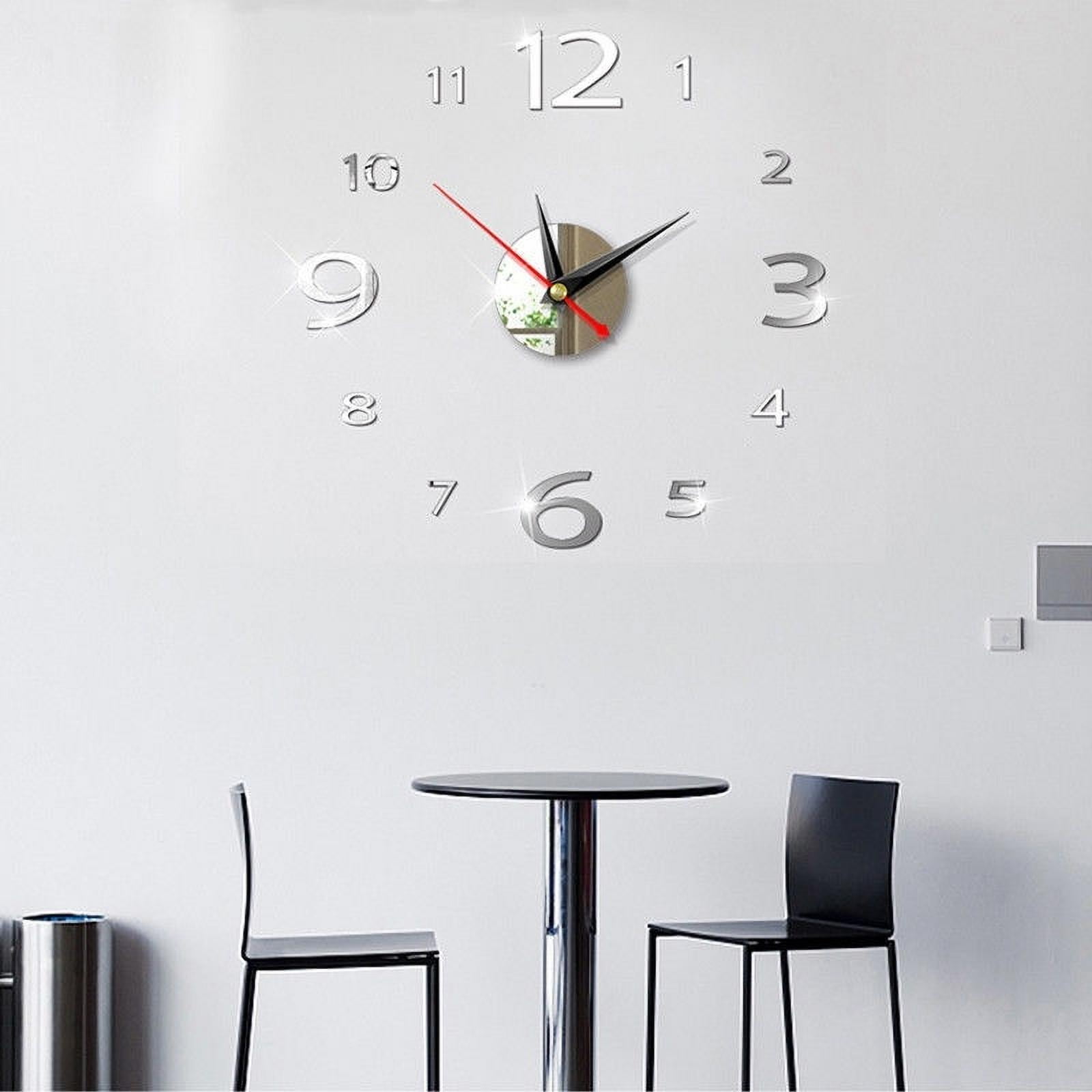3D DIY Wall Clock Home Modern Decoration Crystal Mirror Vinyl Art Sticker Decals 