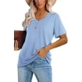 thumbnail image 2 of Camiseta Básica Lunivop para Mujer, Manga Corta, Cuello en V, 2 of 4
