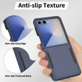 thumbnail image 3 of Allytechgroup Compatible for Samsung Galaxy Z Flip 7, with 1 Set Screen Protector Film Rugged Shockproof Military Grade Protection Dual Layers Hard PC TPU Phone Case for Galaxy Z Flip 7, Darkblue, 3 of 6