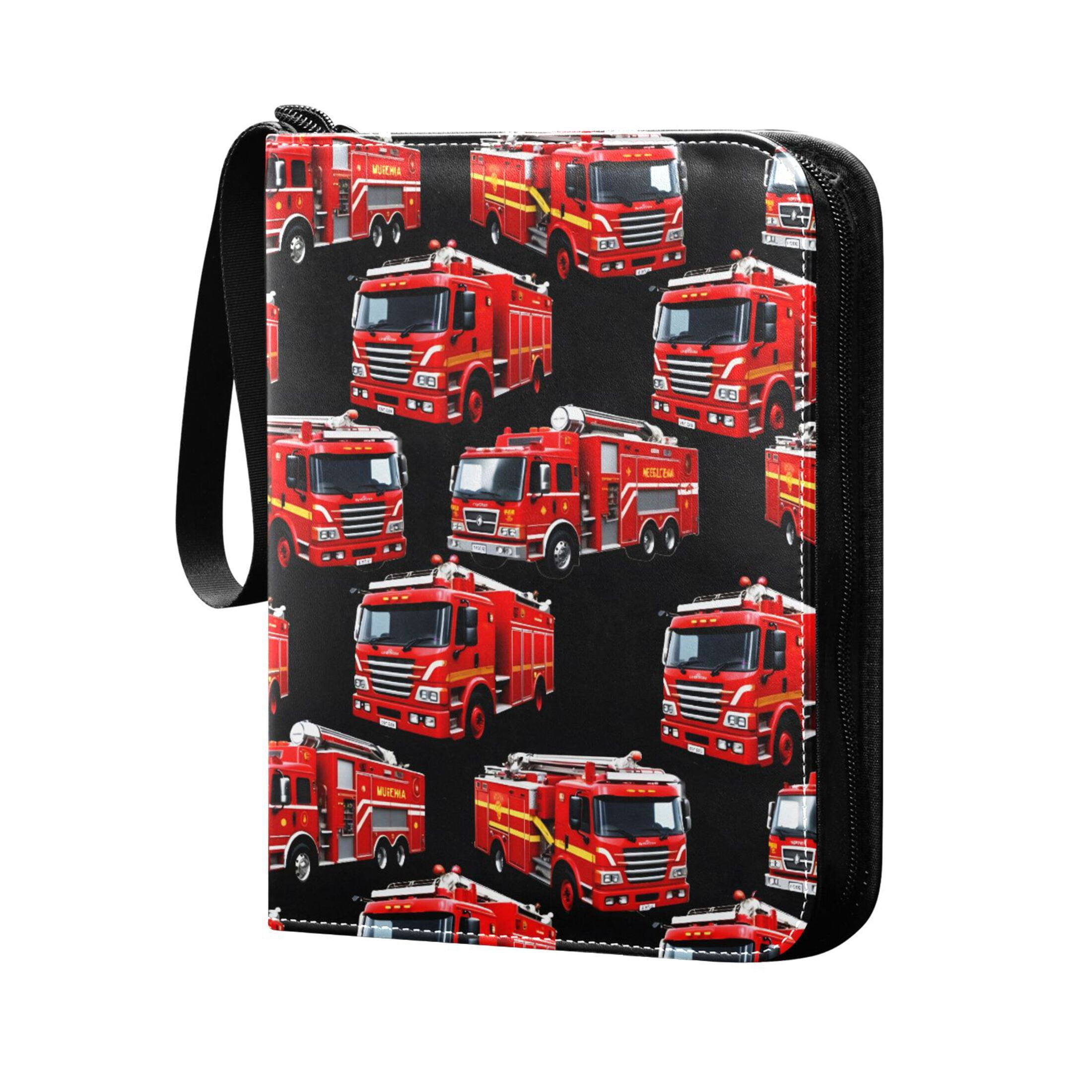 ALAZA Cartoon Fire Truck Cute Trading Card Binder 4 Pocket Cards Collection Album 400 Folder Holder