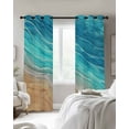 thumbnail image 3 of Fsddascl Aqua Ombre Coastal Blackout Curtains for Bedroom/Living Room, Thermal Insulated Kitchen Curtains, Summer Nautical Beach Ocean Seaside Grommet Darkening Window Treatment Drapes 42"x54"x2, 3 of 8