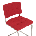thumbnail image 2 of Breuer Chair Company Aurora Cushion Seat & Cushion Back Bauhaus Cantilever Side Chair w/ Chrome-Plated Steel Frame & Grisu 306 Red Fabric, 2 of 12