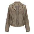 thumbnail image 6 of Casual T Shirt for Women Fringe Coat for Women Faux Suede Leather Cowboy Style Coat Long Sleeve Tassels Cardigan Coat Chamarras De Fiesta Para Mujer, 6 of 7