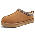 thumbnail image 3 of Smile Popcorn Women's Fuzzy Slippers Cozy Suede Slippers Winter House Shoes Indoor Outdoor, Chestnut, 3 of 7