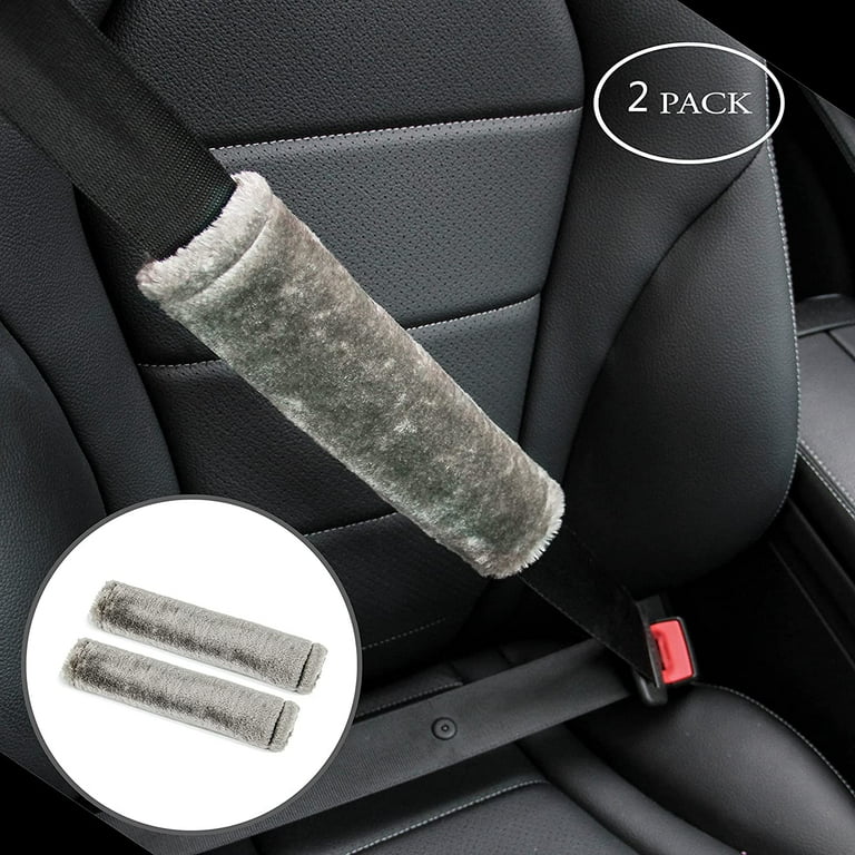 Soft Faux Sheepskin Seat Belt Shoulder Pad for a More Comfortable Driving,  Compatible with Adults Youth