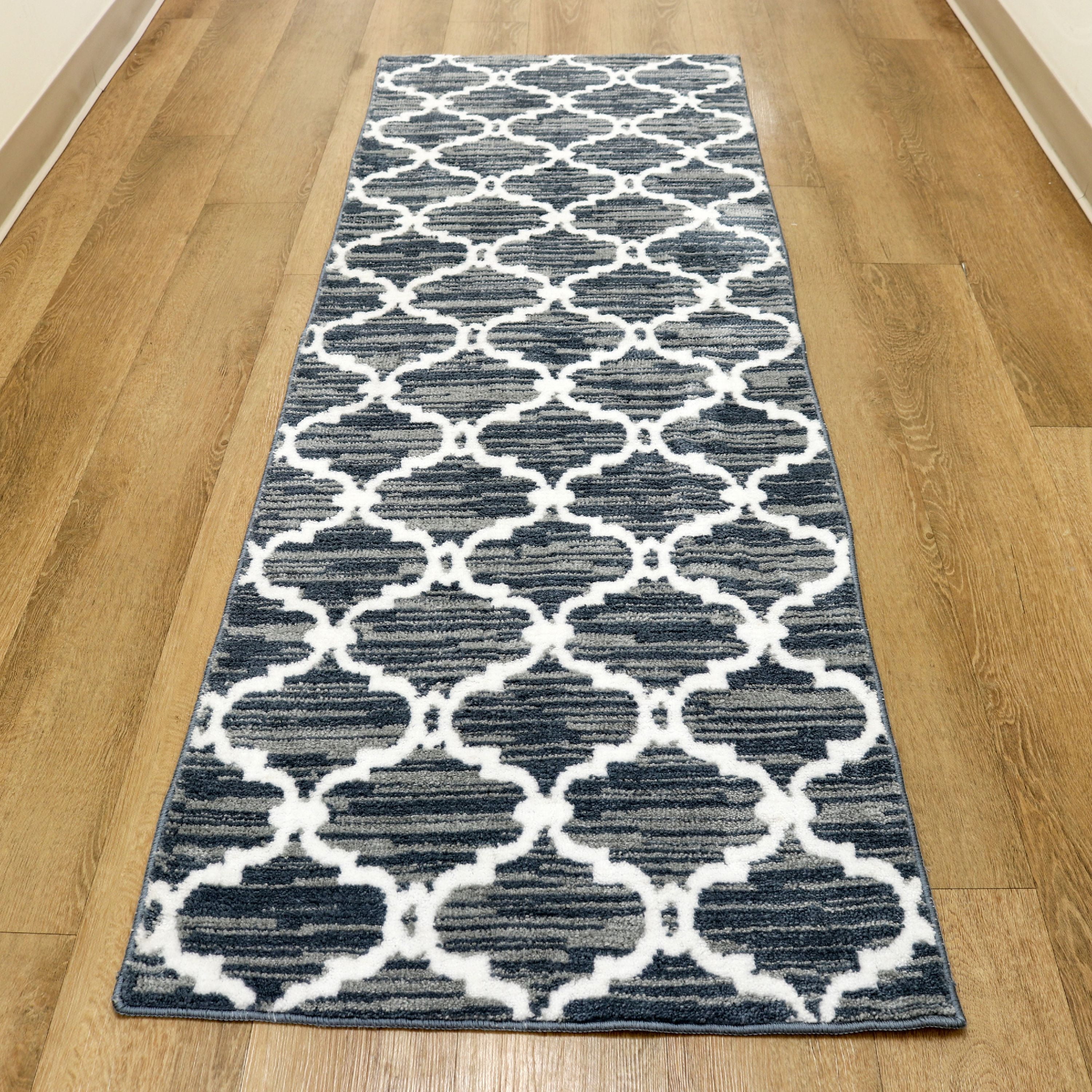 Arkwright Artistry Microfiber Runner Rug Quatrefoil Design 24" x 72