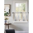 thumbnail image 3 of Blue Brown Tier Curtains 36 Inch Length,Sheer Curtains for Bedroom Living Room Window Modern Abstract Oil Painting Artwork Rod Pocket Drapes Kitchen Curtains Small Half Window 27.5"x36" 2 Panels, 3 of 6