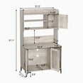 thumbnail image 6 of Hidden Litter Box Cabinet with Shelves & Doors, Wood Cat Litter Box Enclosure Furniture, Sturdy Indoor Cat House for Most Litter Boxes, Privacy Pet Storage for Living Room, 6 of 7