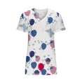 thumbnail image 4 of Xihbxyly Womens Plus Size Tops Summer Short Sleeve T-Shirt Casual Loose V Neck Tee Shirts July 4 Shirts for Women Independence Day Tops #2, 4 of 5