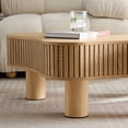 thumbnail image 4 of GZXS Irregular Shaped Coffee Table in Natural Wood Grain Finish, Compact Modern Center Table for Living Room, Home Office - 42.52"L x 27.17"W x 12.6"H, 4 of 7