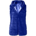 thumbnail image 5 of Guzom Womens Faux Fur Coats- Sleeveless Fleece Casual Hooded Winter Jackets Blue, 5 of 5