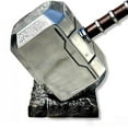thumbnail image 3 of Thor Mjolnir Hammer 1:1 Replica Cosplay Prop Toy, Metal, with Standing Base Halloween Cosplay Gift Silver, 3 of 5