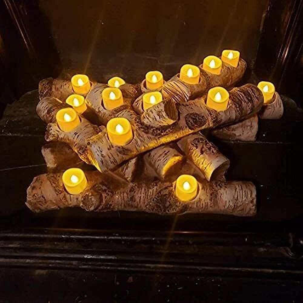 24Pcs Timed Tealight Candles, Battery Operated Tea Candles, Flameless Flickering Electric Candles with Timer for Home Decor, Brightness Upgrade, Batteries Included