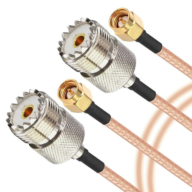 Paquete de 2 Cable de antena de Radio de mano hembra a macho SO239 conector RG316 Cable Coaxial delgado extensión de Cable de baja pérdida Cable de 6 pulgadas