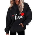 thumbnail image 2 of BLTIBY Valentine's Day Sweatshirt Hoodies for Women Printed Long Sleeve Round Neck Shirt Fashion Pullover Tops with Pockets Black XL, 2 of 5