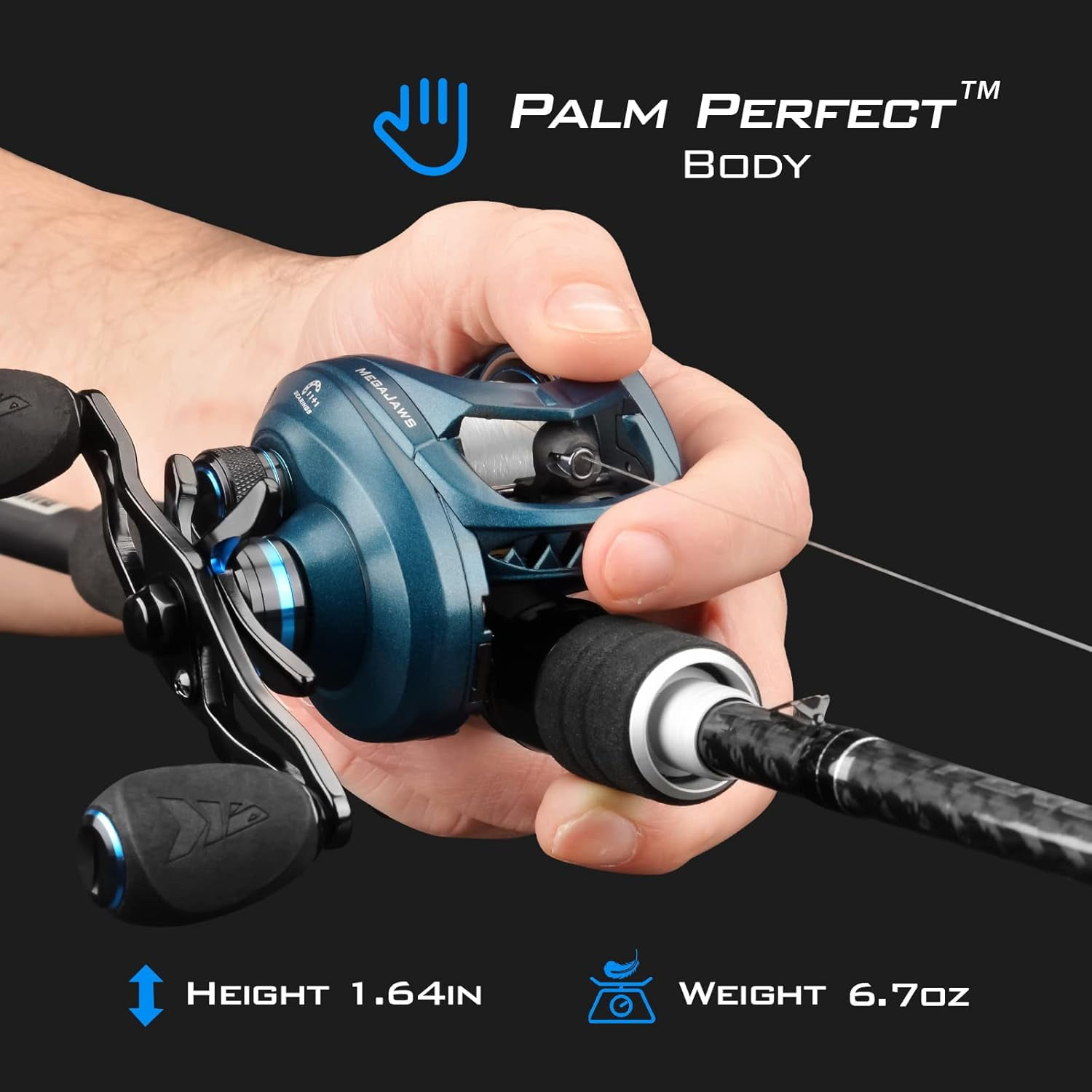 KastKing Baitcasting Fishing Reel,  6.7oz, 17.64 LBs 11+1 Shielded BB,6.5:1 Gear Ratios- MegaJaws