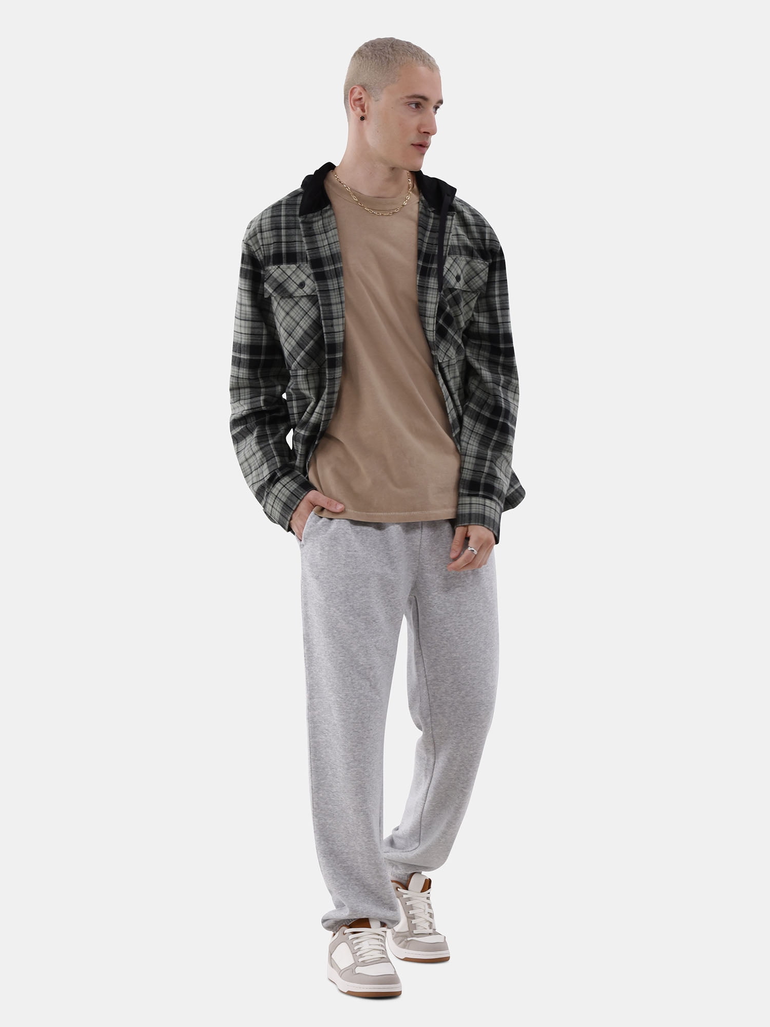 No Boundaries All Gender Soft Fleece Jogger Pants, 30" Inseam, Men's and Big Men's