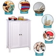 thumbnail image 5 of SESSLIFE Bathroom Floor Storage Cabinet with 2 Doors, Bathroom Cabinet with Adjustable Shelves, White, 5 of 8