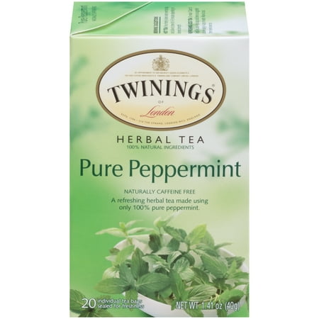 (4 Boxes) Twinings Of London Herbal Tea, Pure Peppermint, Tea Bags, 20