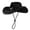 Black, variant on Unisex Adjustable Drawstring Straw Bucket Hat, Breathable Lightweight Sun Cap, All Season Fashion Outdoor Leisure Headwear
