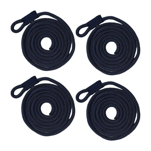 jinwen 4Pcs Boat Ropes, Boat Line Braid Marine Rope 2M Boat Line Line for Black